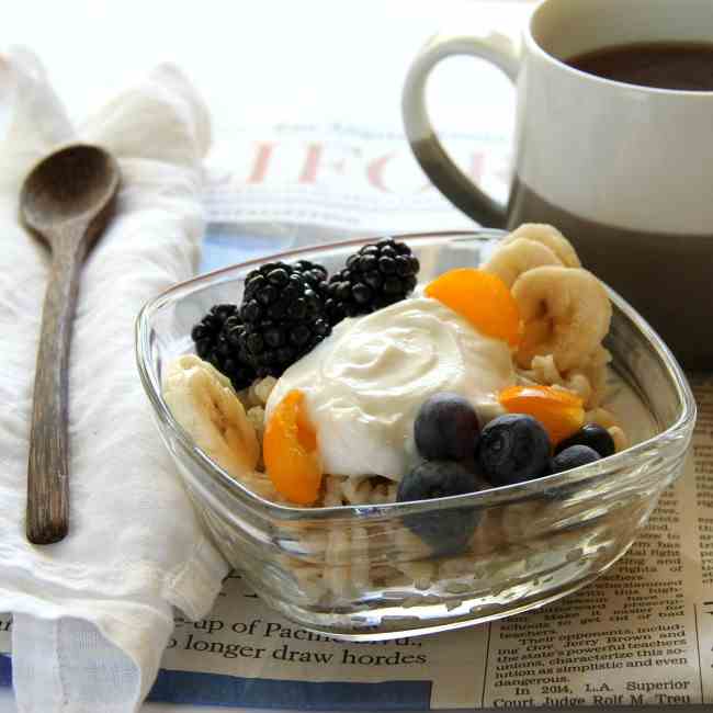 Barley Banana Berry Breakfast Bowl