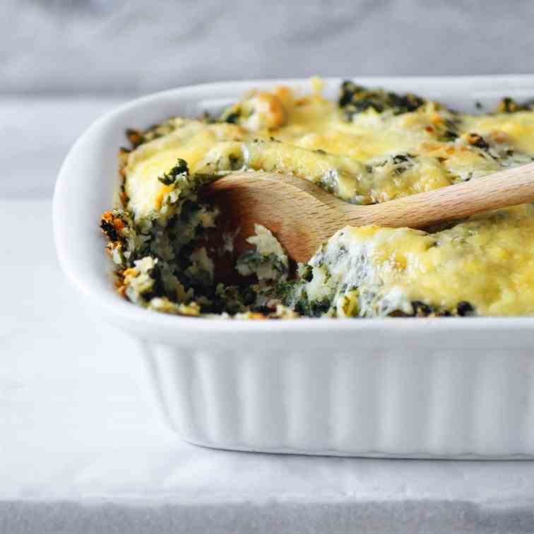 Kale and cheese casserole