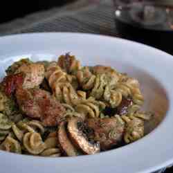 Almond Pesto Pasta with Chicken & Sausage