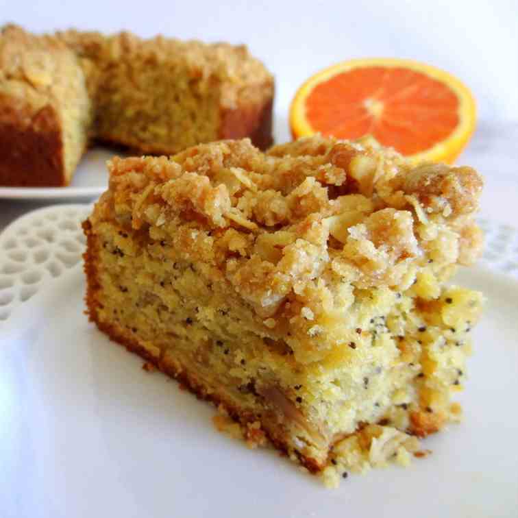 Orange Ricotta Poppy Seed Coffeecake