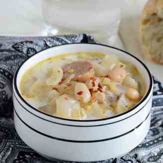 Cabbage, White Bean, & Sausage Soup