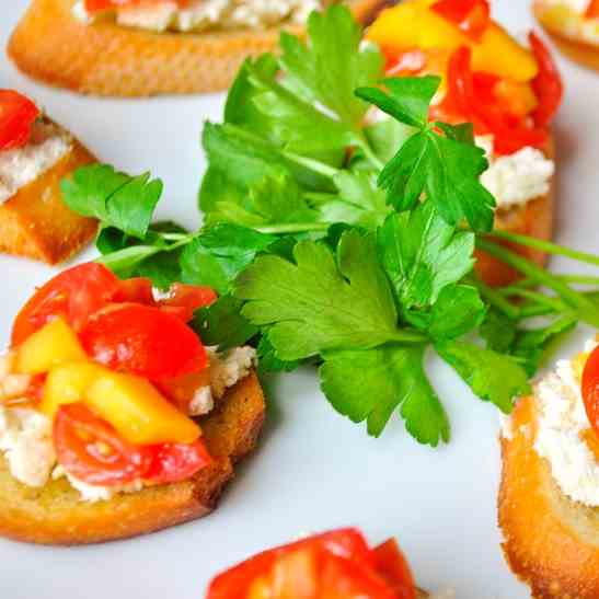 Crostini with Boursin Cheese and Tomato