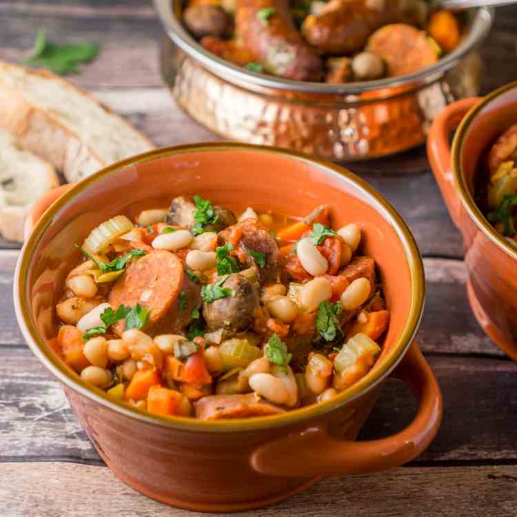 Slow Cooker Sausage Cassoulet 