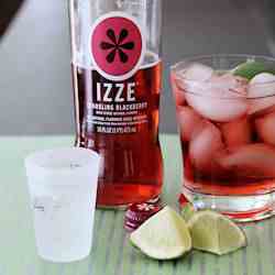 Sparkling Izze blackberry soda cocktail
