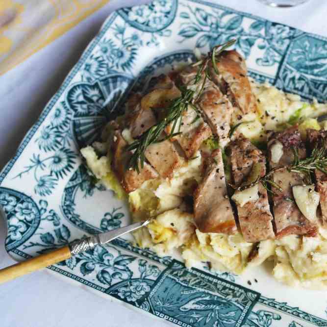 Pan fried pheasant with colcannon