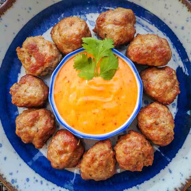 Meatballs with Gochujang Mayo