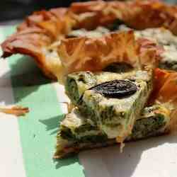 Fiddlehead and Goat Cheese Quiche