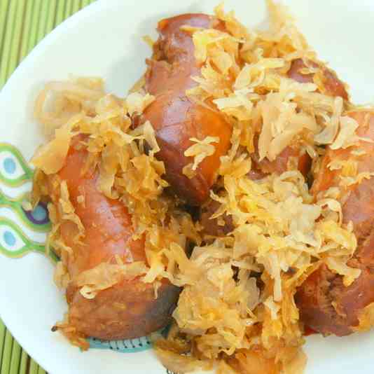 Beer - Brown Sugar Kielbasa - Sauerkraut