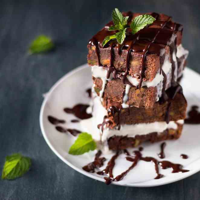 Brownie Mint Ice Cream Sandwiches