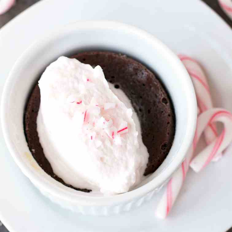 Gooey Dark Chocolate Cakes with Peppermint