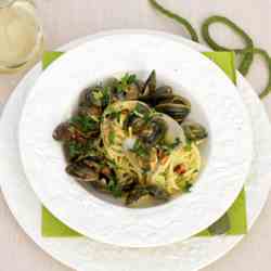 Spaghetti with Vongole, Lemon & Pine Nuts