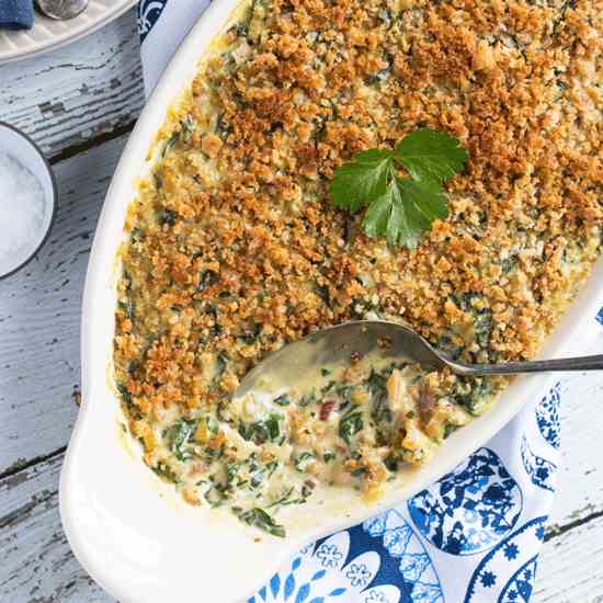 Creamy Silverbeet Gratin