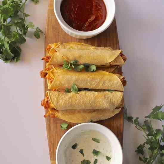 Slow Cooker BBQ Chicken Taquitos