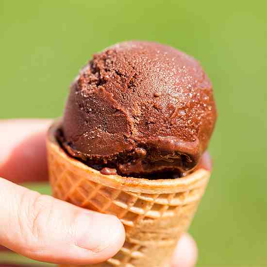 Dark chocolate sorbet