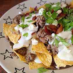 Black & Blue Burger Nachos