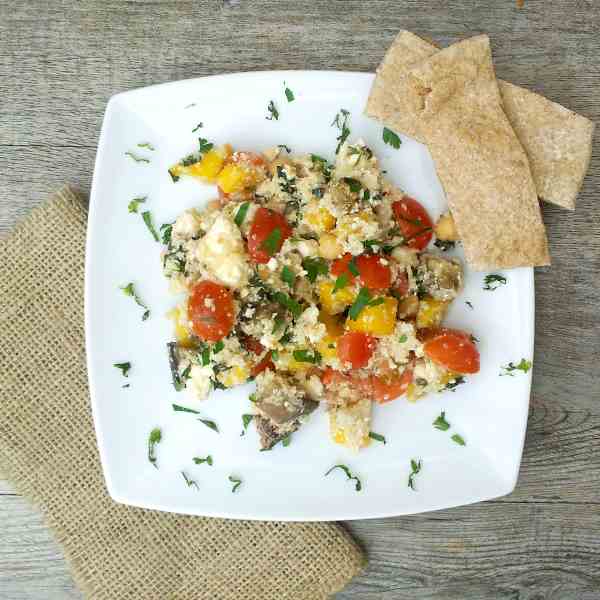 Cauliflower Couscous With Aubergine & Mang