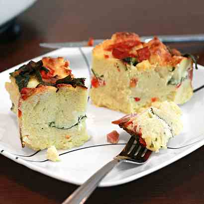 Roasted Red Pepper & Goat Cheese Strata