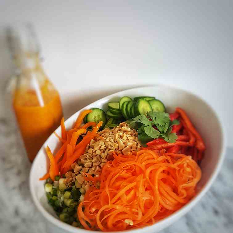 Sesame Noodle Salad with Carrot Sesame Vin