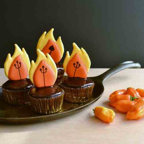 Chocolate Devil's Fire Cupcakes