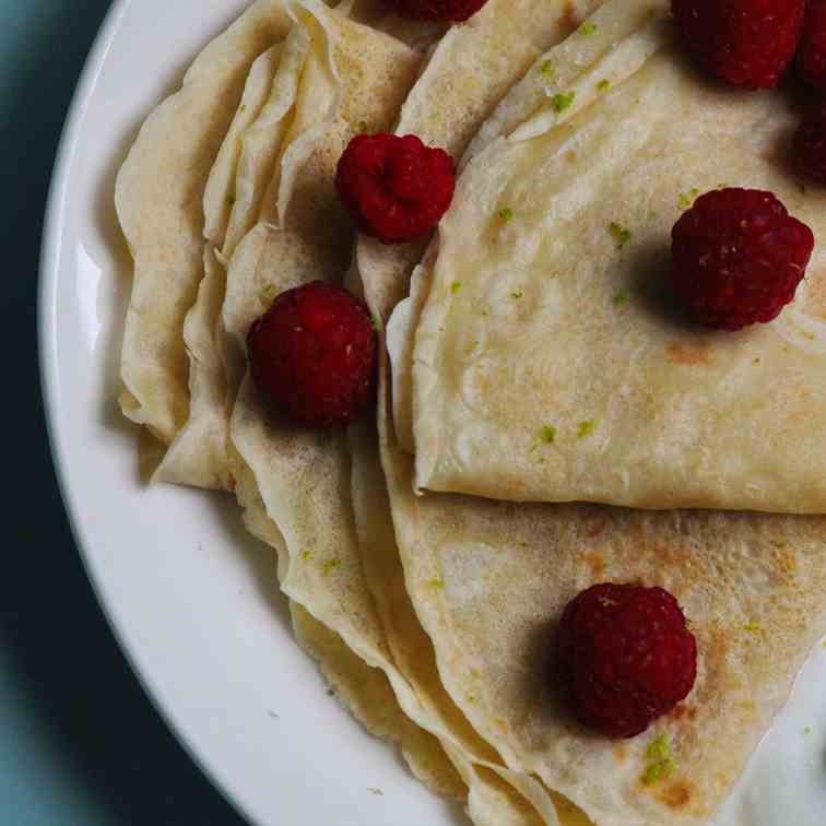 Coconut Crepes with Lime Sugar and Yogurt