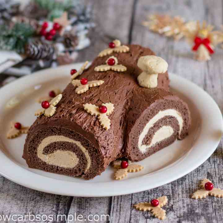 Low Carb Yule Log Cake