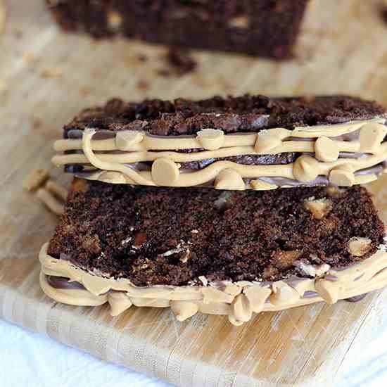 Chocolate Peanut Butter Cup Banana Bread