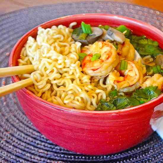 Miso Shrimp Soup with Ramen