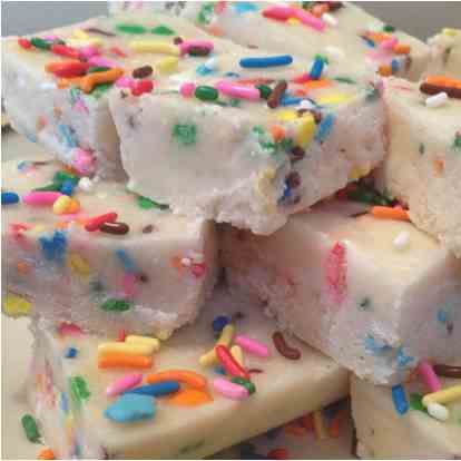 No bake white chocolate sprinkle fudge