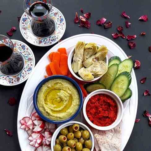 Mediterranean Mezze Appetizer Platter