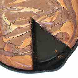 Peanut Butter Marbled Brownie Skillet Pie