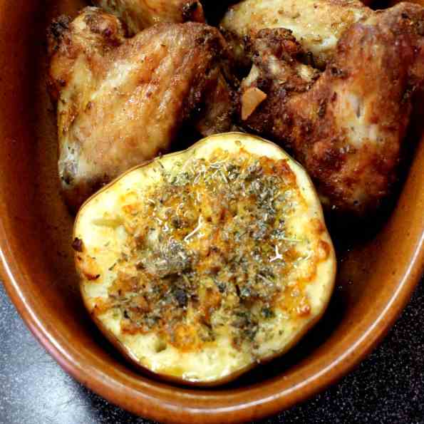 Chicken Wings with Oven-Eggplants