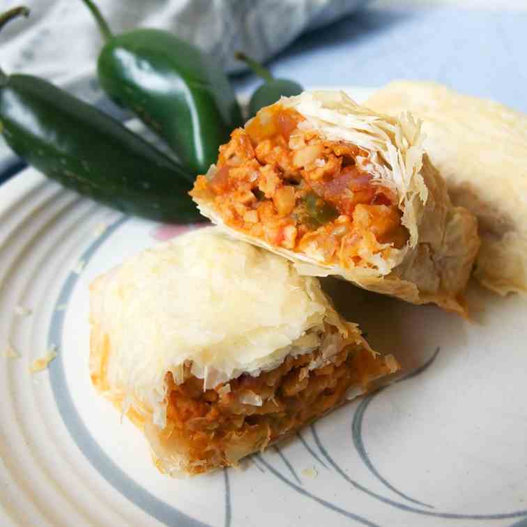 Spicy Tempeh Phyllo Rolls