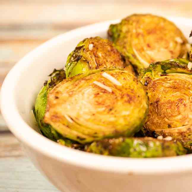 Balsamic Parmesan Roasted Brussel Sprouts