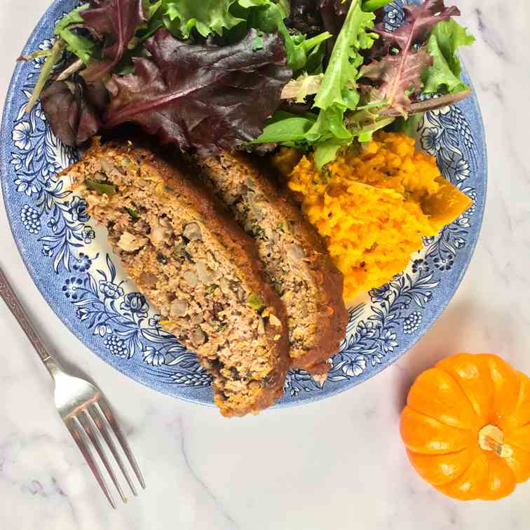 Pumpkin Barbecue Meatloaf w-Sweet Potatoes