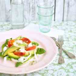 Fennel salad with avocado and red orange