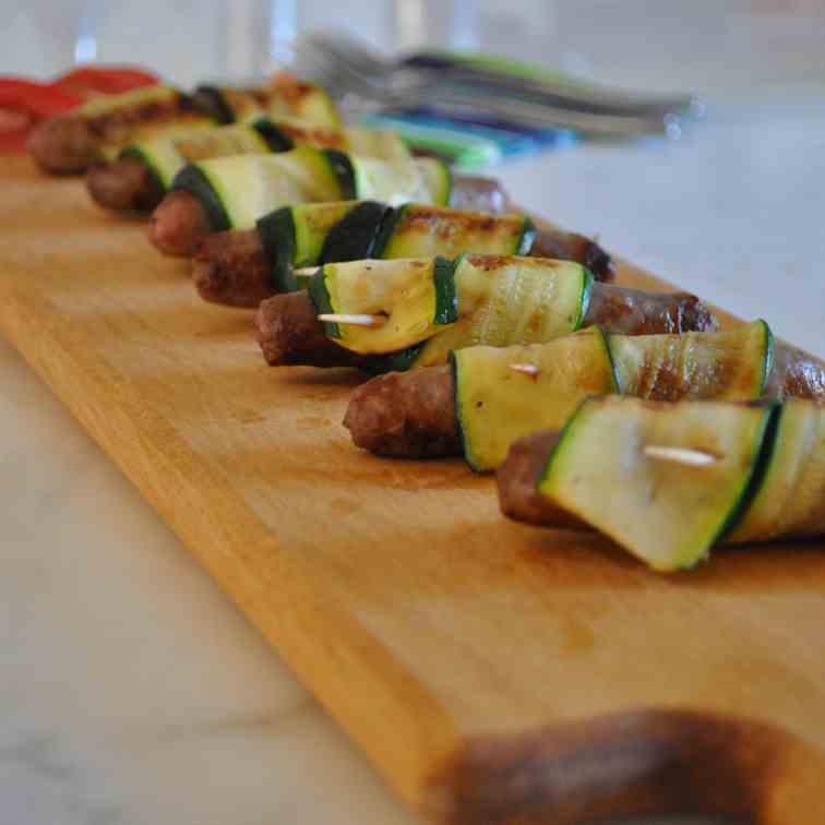 Sausage and Zucchini Rolls