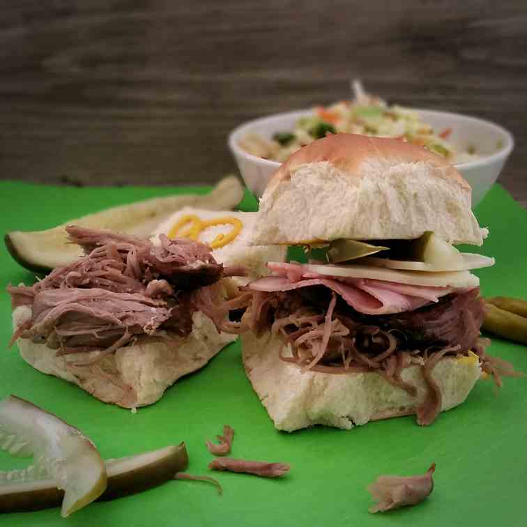 Slow Cooked Cubano Sliders