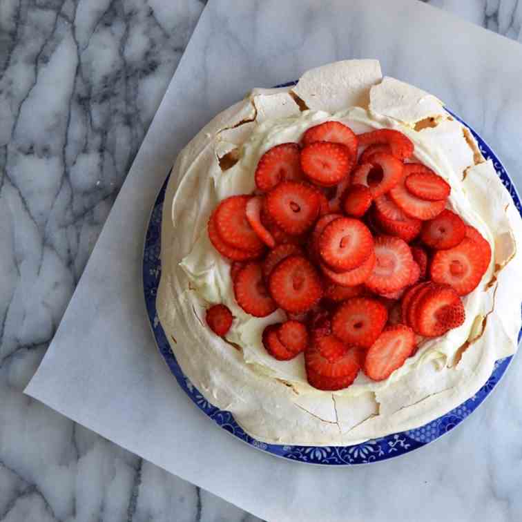 Strawberry Pavlova with Ricotta Cream