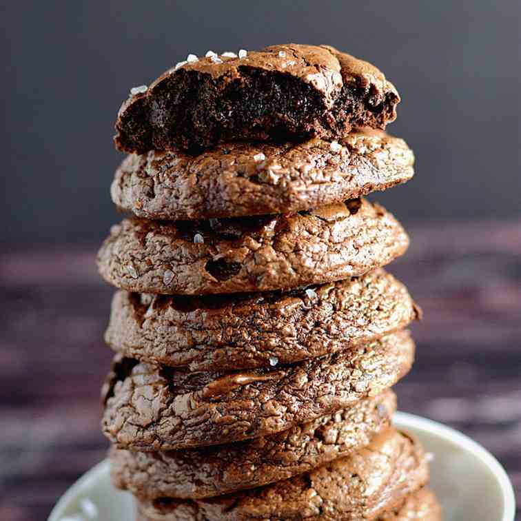 GF Salted Chocolate Fudge Cookies
