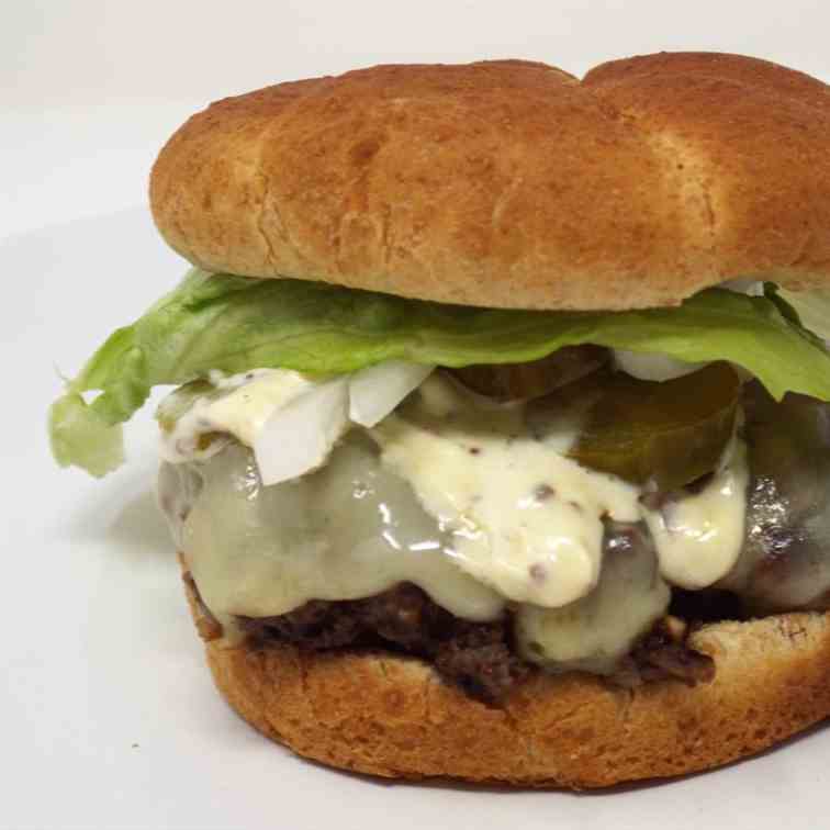 Buffalo Mushroom Cheeseburger