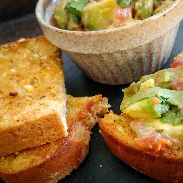 Avocado Salsa Garlic Toast