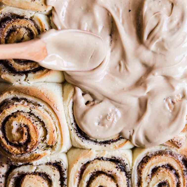 Coffee Cinnamon Rolls with Maple Icing