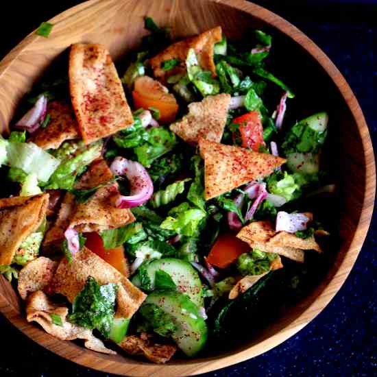 Fattoush-a vegan Lebanese Salad