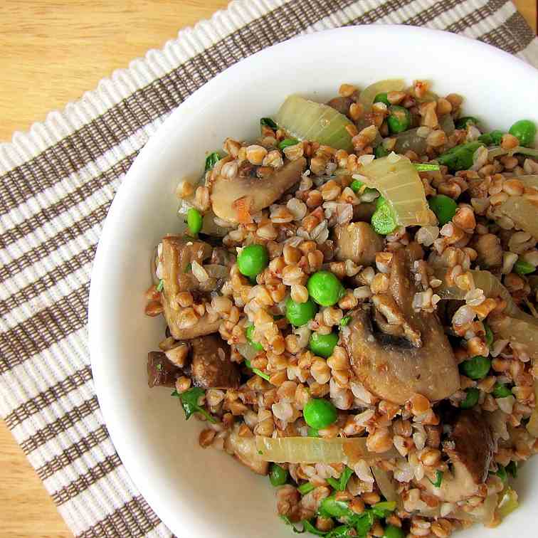 Buckwheat Kasha with Mushrooms & Onions