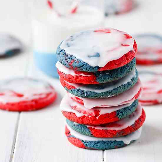 Red White and Blue Cookies