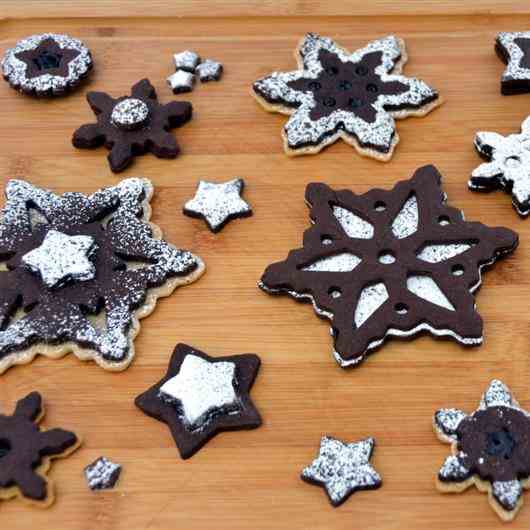 Two-tone Ganache Snowflakes