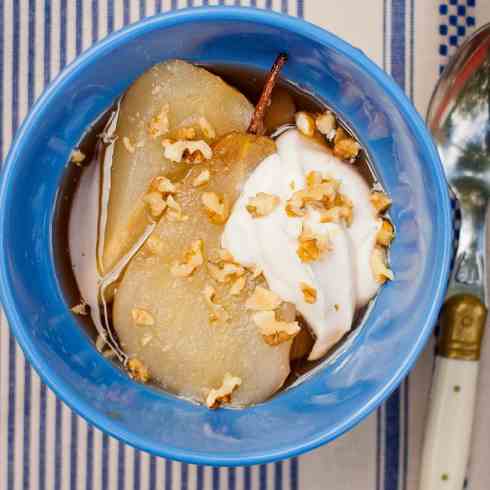 Spice poached pears