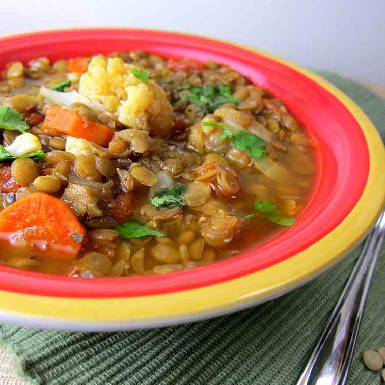 Spiced Moroccan Lentil Soup