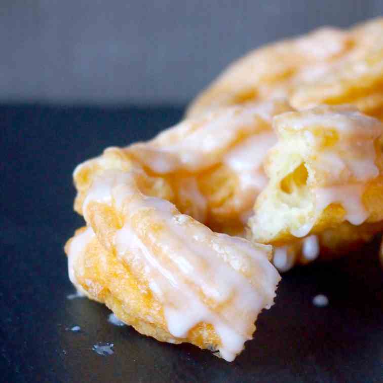 Crullers with rum glaze