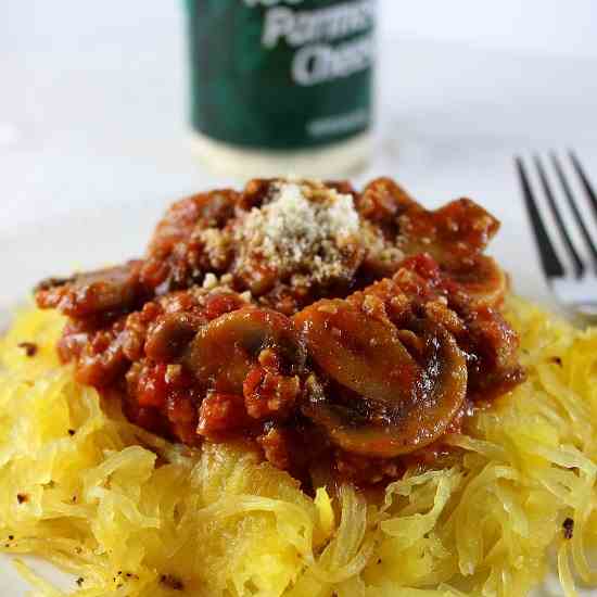 Spaghetti Squash with Meat Sauce